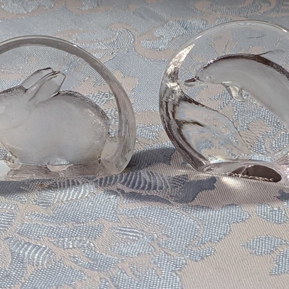 Vtg. Mats Jonasson Dolphin Sculpture Lead Crystal Signed Sweden 2" high x 2.5" - Picture 6 of 8